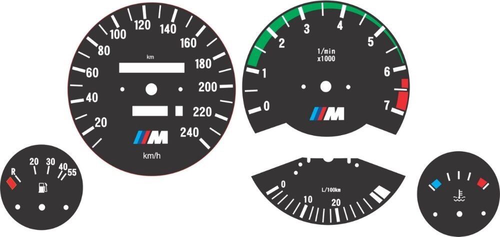Шкалы приборов BMW E28,E30,E34,E36,E39,E46,Е60,Е70,F10,F15,F25,F30,F32