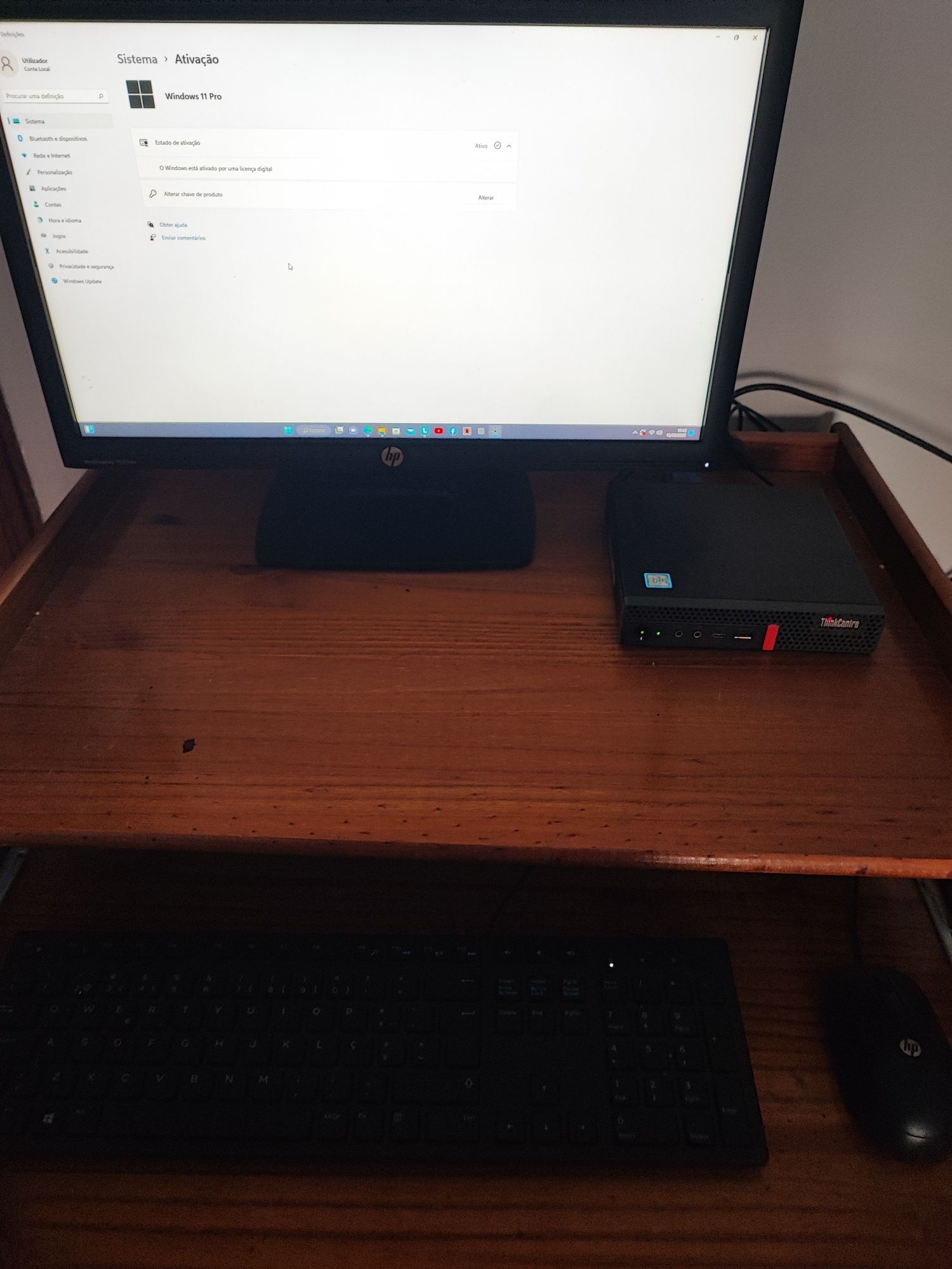 (PC+Monitor) Mini PC Lenovo M920q - USADO como novo - WINDOWS 11 LIC.