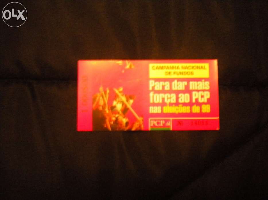 Bilhetes de angariação de fundos do pcp