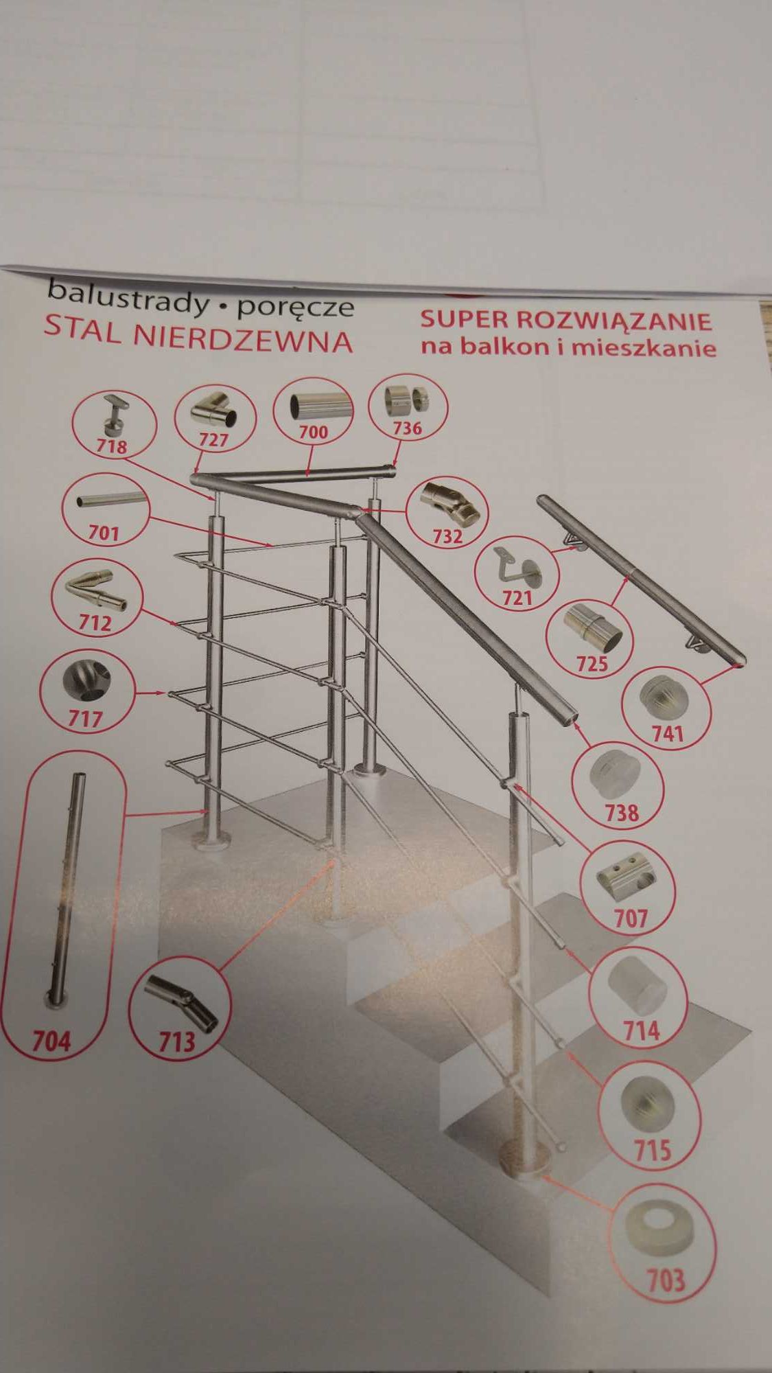 Poręcz Balustrada stal nierdzewna/uzbrojone słupki NOWA na wymiar Łódź