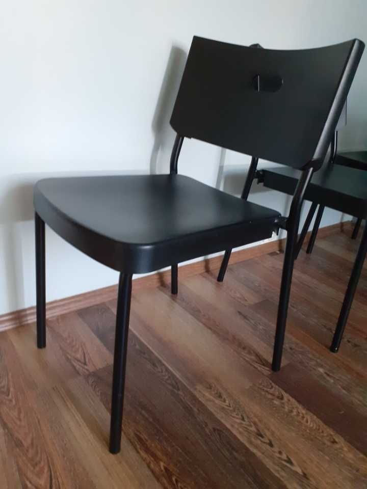 Krzesło czarne metalowe nowoczesne krzesła 3 kuchenne ogrodowe biurko