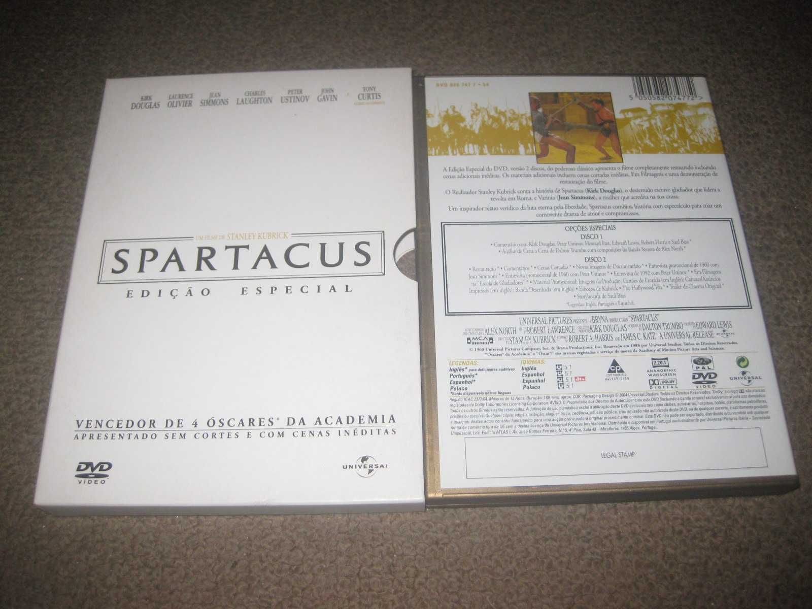 "Spartacus" com Kirk Douglas/Edição Especial 2 DVDs e em Slidepack!