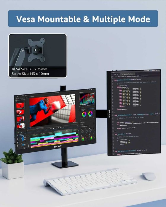 Yodoit Przenośny monitor 15,6 cala 1920 × 1080 FHD, USB typu C