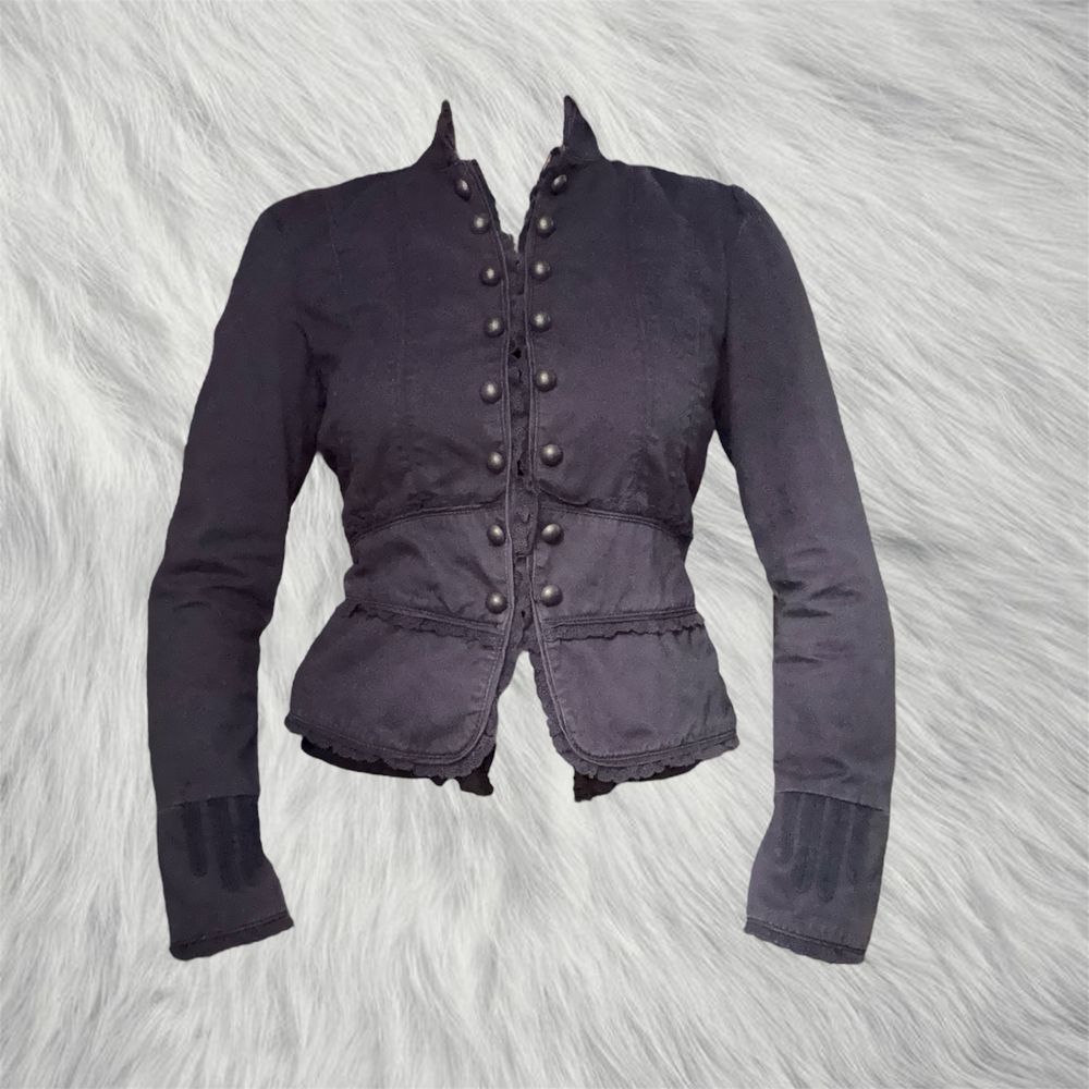 Fioletowa kurtka żakiet marynarka militarna steampunk gotycka vintage