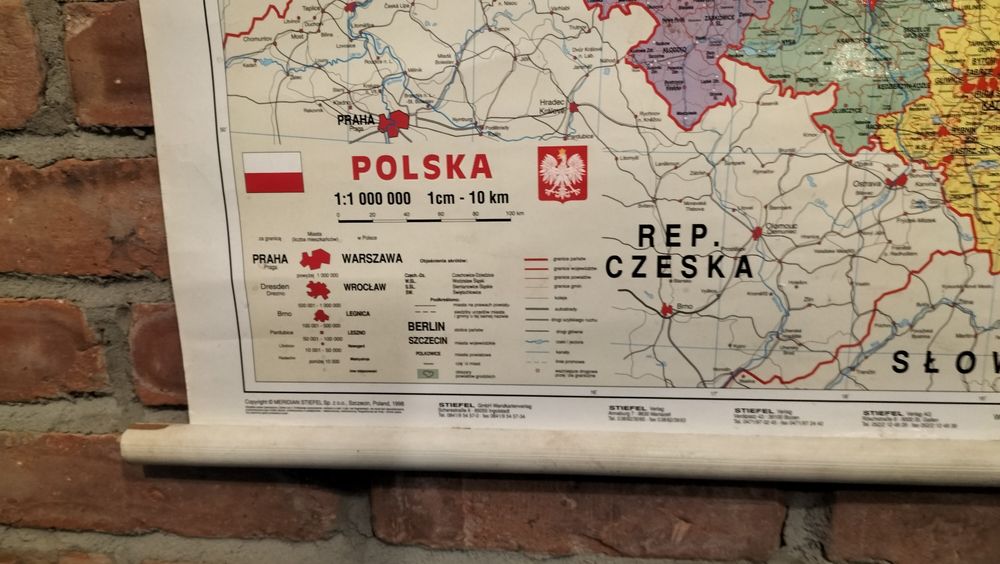 Mapa Polski ,zwijana.