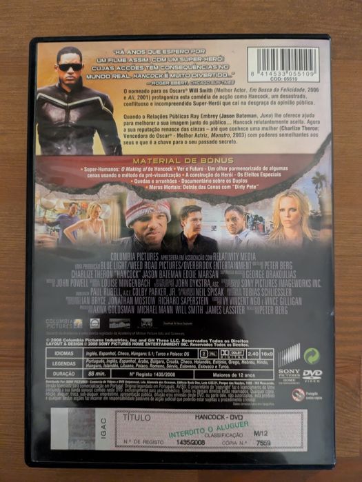 DVD " Hancock " 2008 (Optimo Estado)