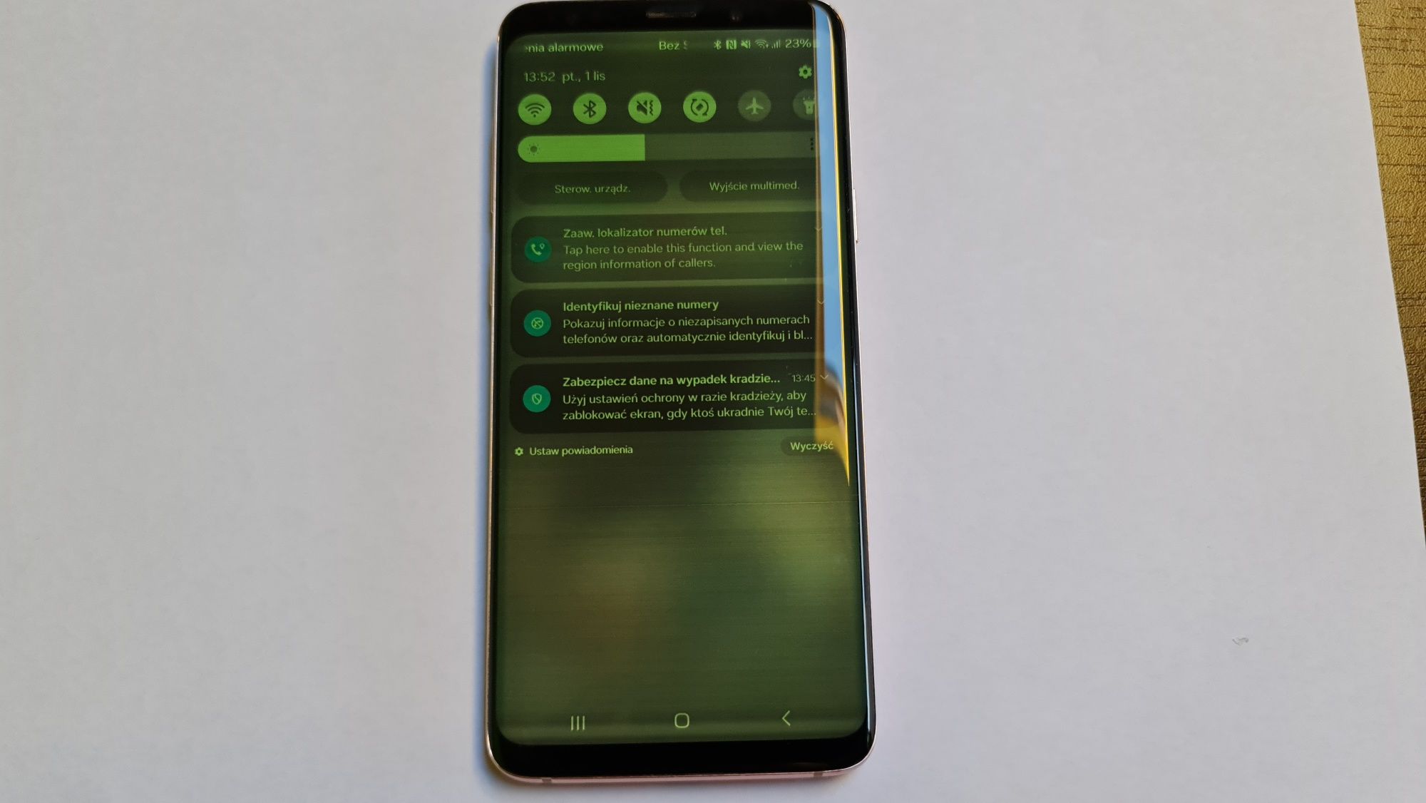 Wyświetlacz S9+ SM-G965F Działa, ale tylko na max jasności dotyk OK