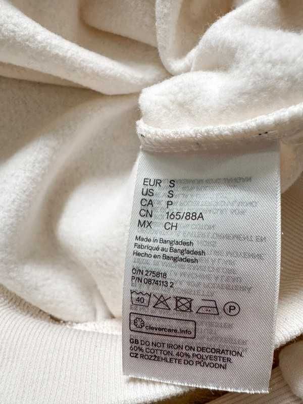 Bluza bez kaptura z minimalistycznym napisem haftem xs s m 60% bawełna