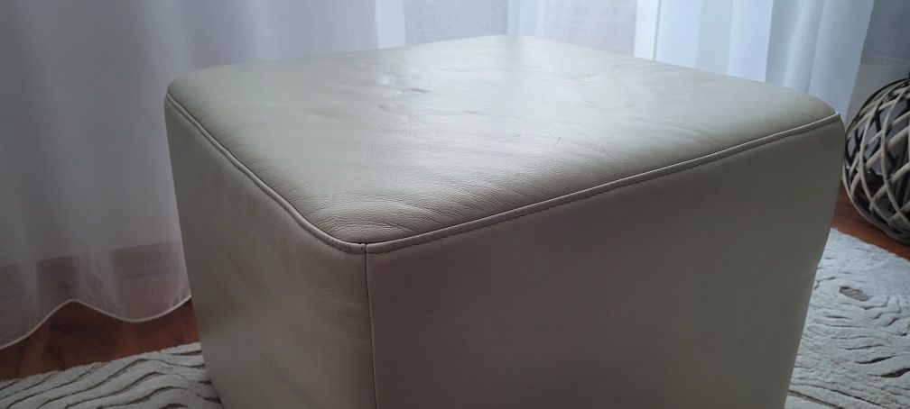 ETAP Sofa skórzana + pufa