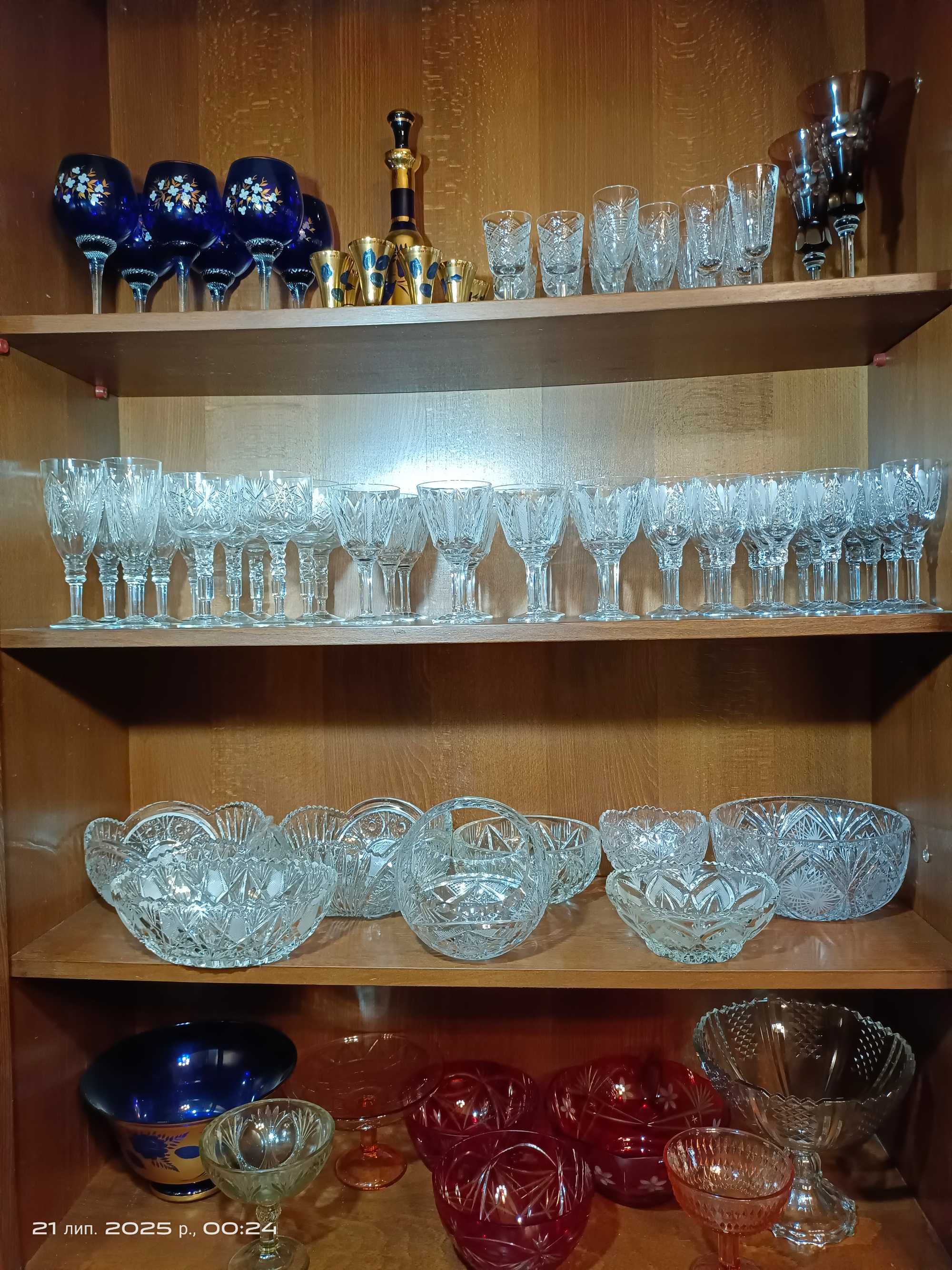 Рюмки , стопки, фужеры, стаканы хрусталь Чехия, СССР.