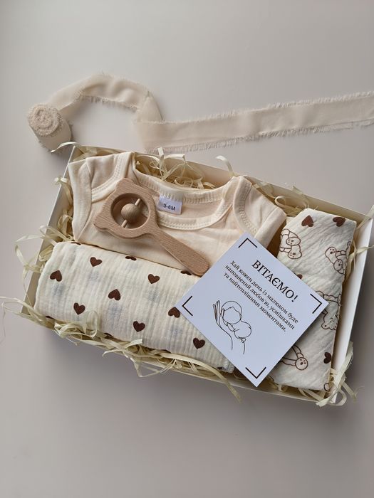 Набір для хрещення, крижма, подарунок новонародженому,  бокс малюку