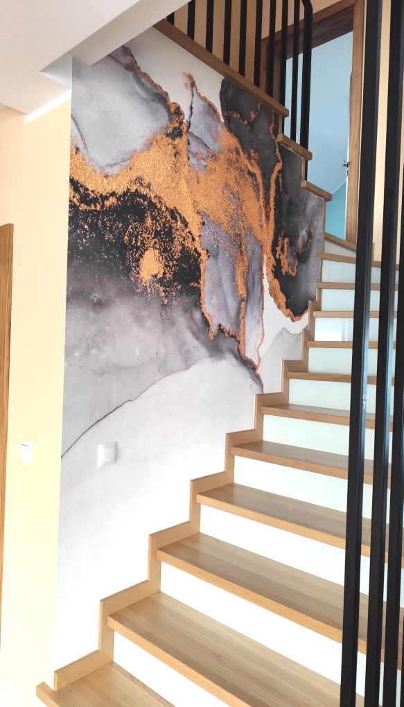 Fototapeta, mural marmur ze złotym