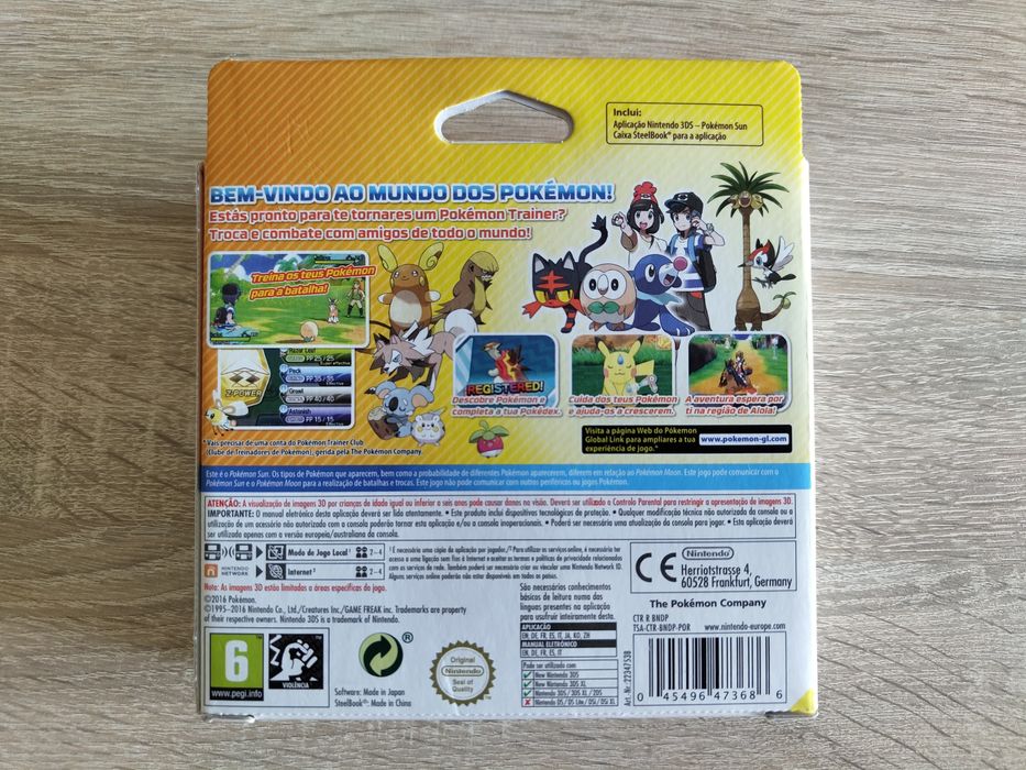 Pokémon Sun – Edição para Fãs (com caixa, steelbook e manuais)