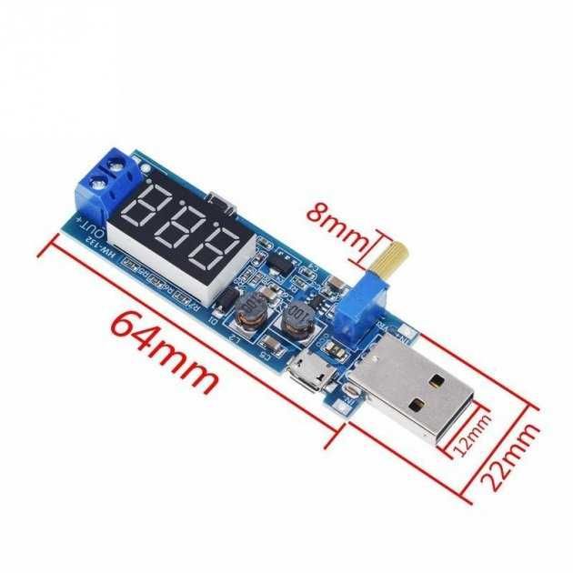Перетворювач USB з вольтметром DC-DC (від 3.5-12В до 1,25-24В)