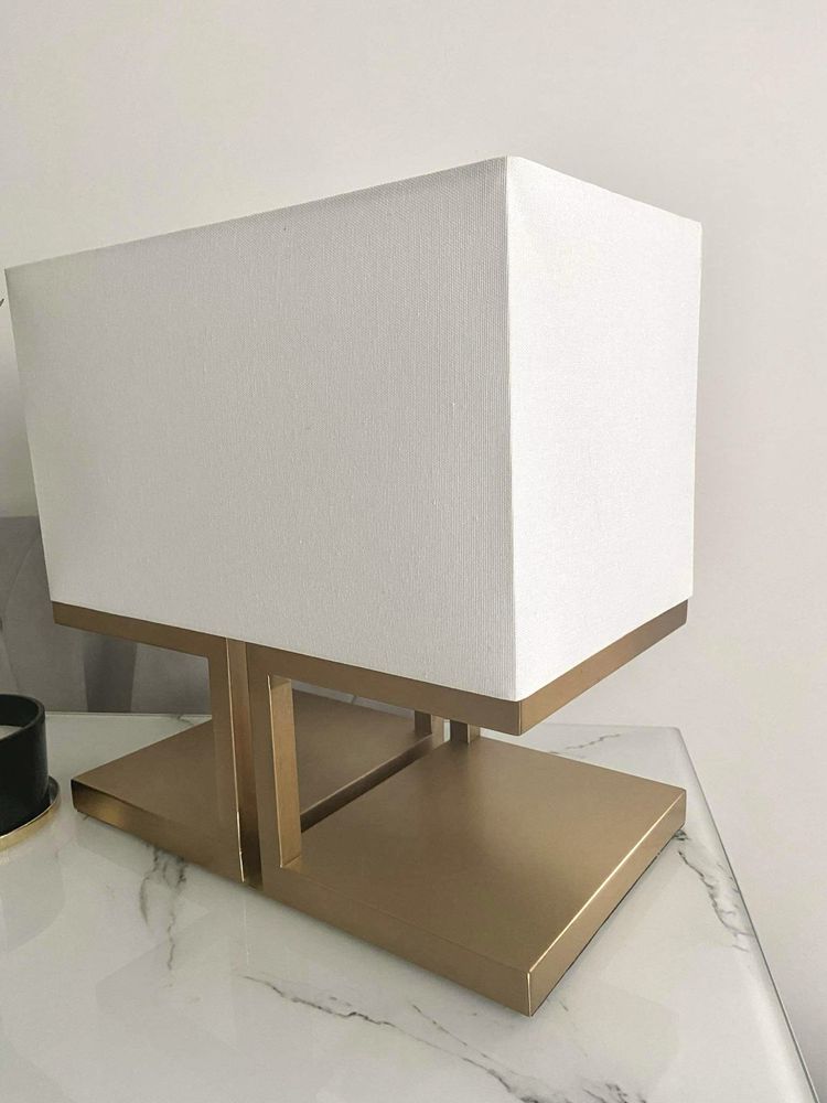 Lampa lampka w stylu glamour biała złota