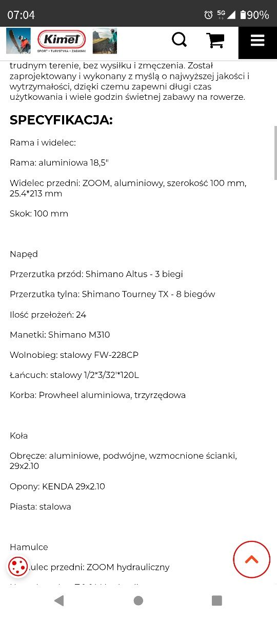 Rower elektryczny ebike sokół 29