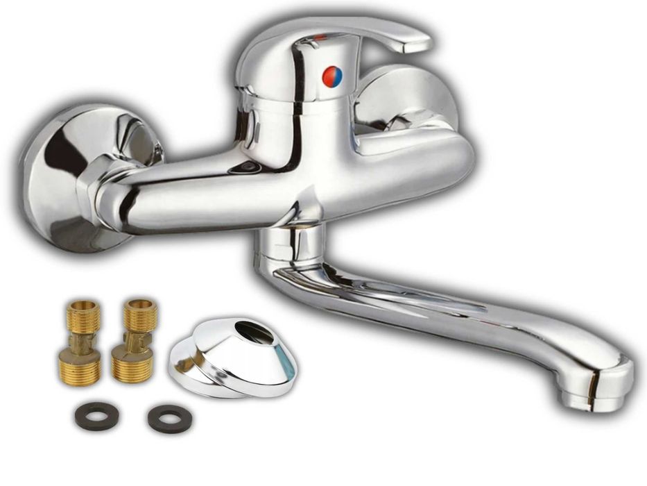 NOWA BATERIA Kuchenna Ścienna Obrotowa Kran Długa Do Zlewu (WYPRZEDAŻ)