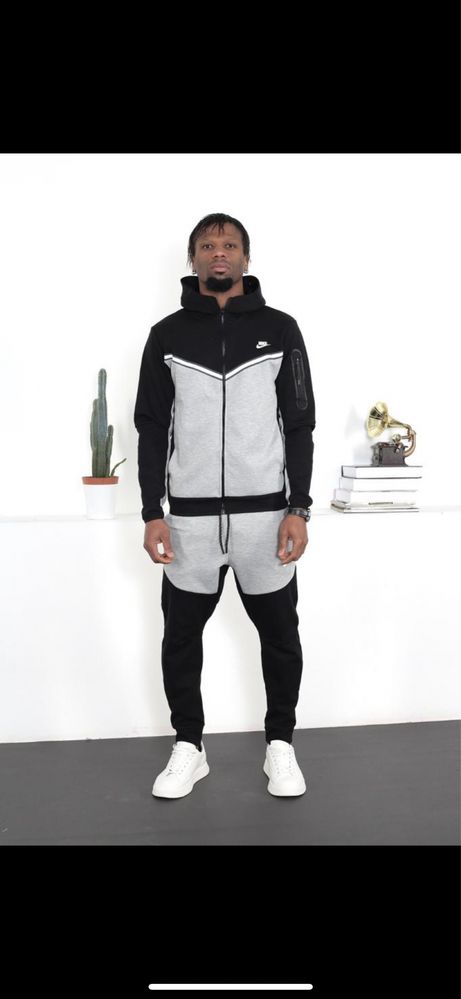 Nowy męski dres Nike Tech Fleece czarno szary S M L XL XXL !