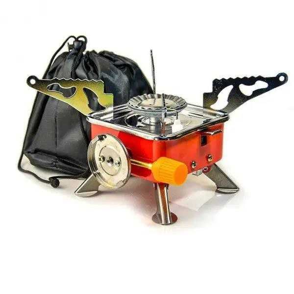Газовий пальник, газова плита портативна з чохлом, похідний таганок