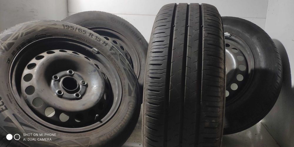 Koła 195/65R15 VW 5x112 CONTINENTAL komplet 4szt całe zdrowe ładne HIT