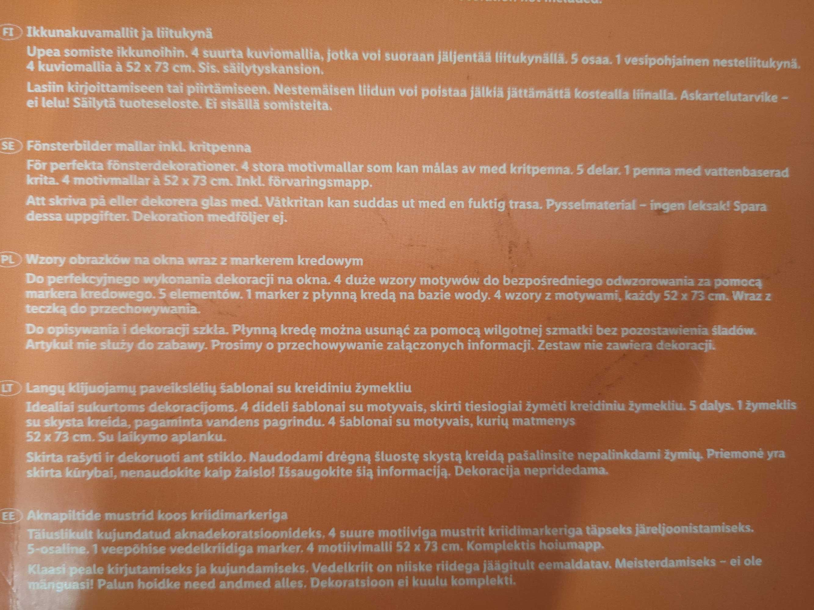 Zestaw do malowania na szybie oknie Dekoracje świąteczne sklep witryna