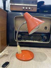 Lampka biurkowa pomaranczowa prl lampa na biurko