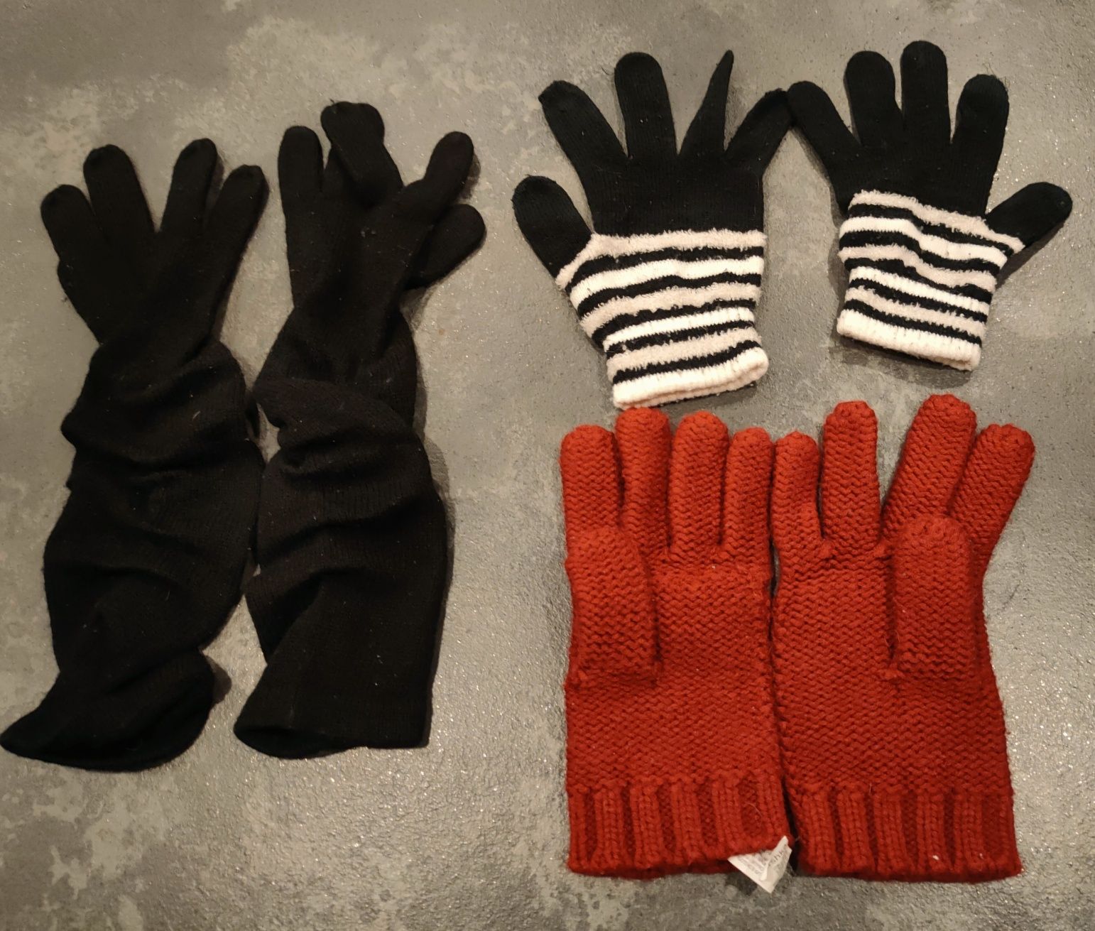 3 pary rękawiczek