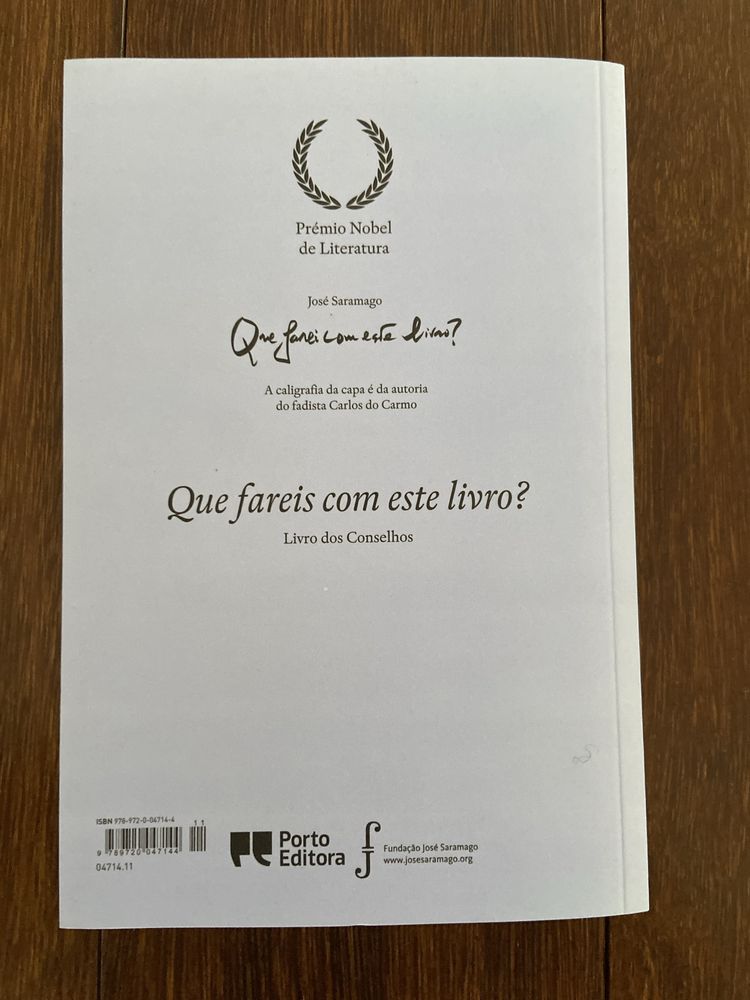 José Saramago “Que Farei Com Este Livro”