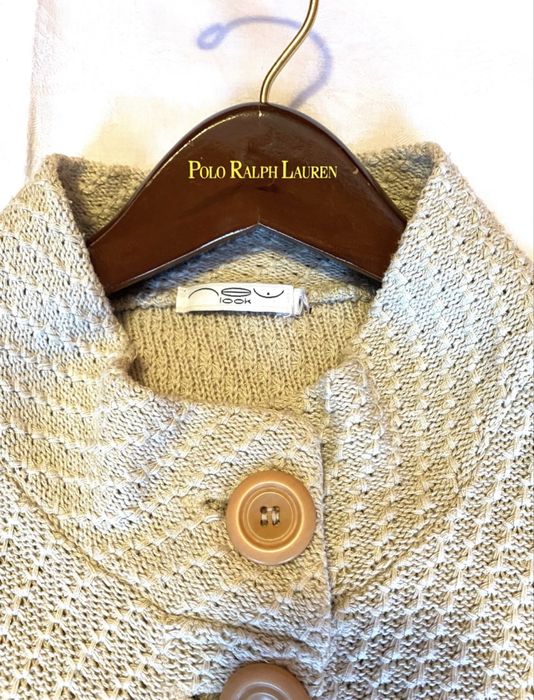 Kardigan sweter tunika New Look na zimę S M L bawełna kremowa beżowa