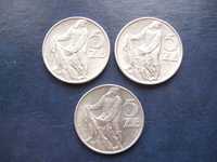 Stare monety 5 złotych 1974 dwie odmiany i trzecia skrętka PRL piękne