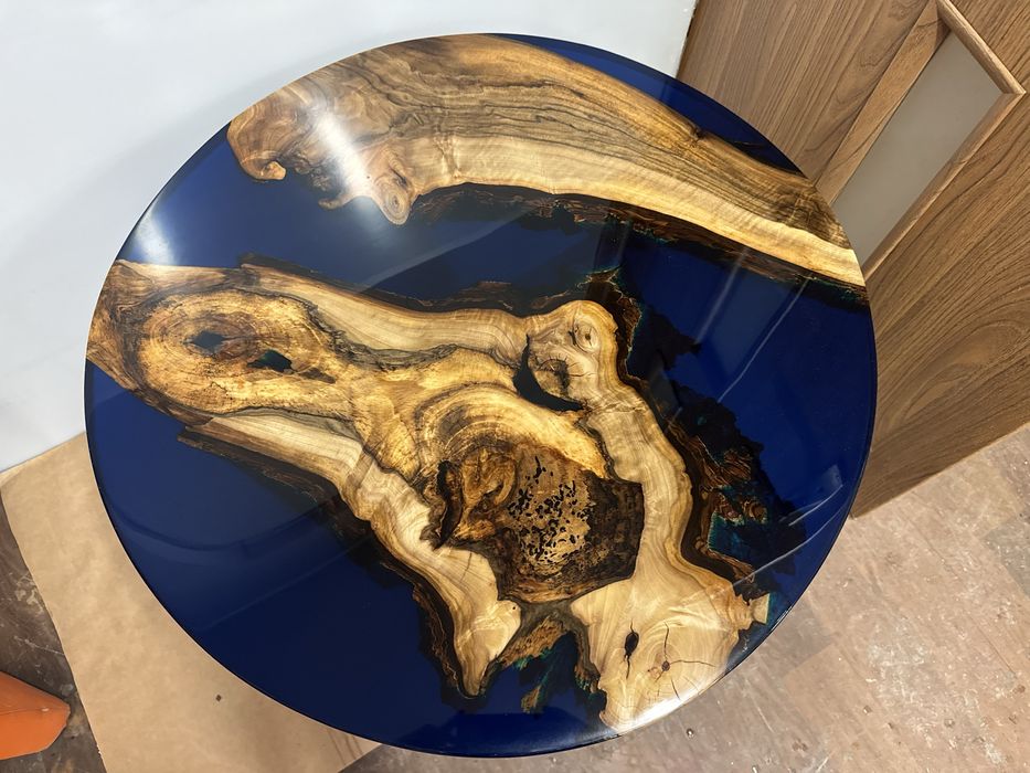 Stolik 70cm kawowy z zywicy epoksydowej