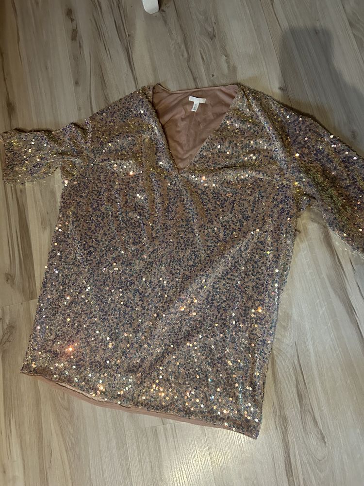 Cekinowa sukienka h&m