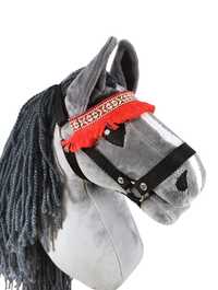 Kantar regulowany "czerwony frędzel" dla hobby horse A4 - taśma 15mm