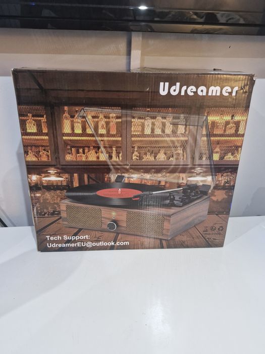 Gramofon Vintige Winylowy Bluetooth USB z głośnikami Brązowy