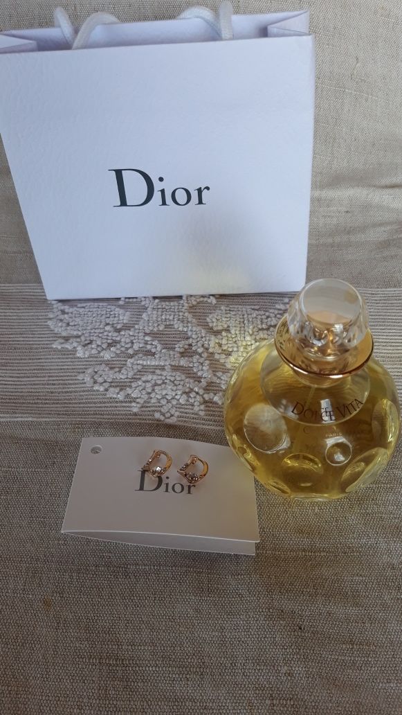 Cofrett Dolce Vita edt 100 ml Dior oferta Saco, caixa e brincos Dior