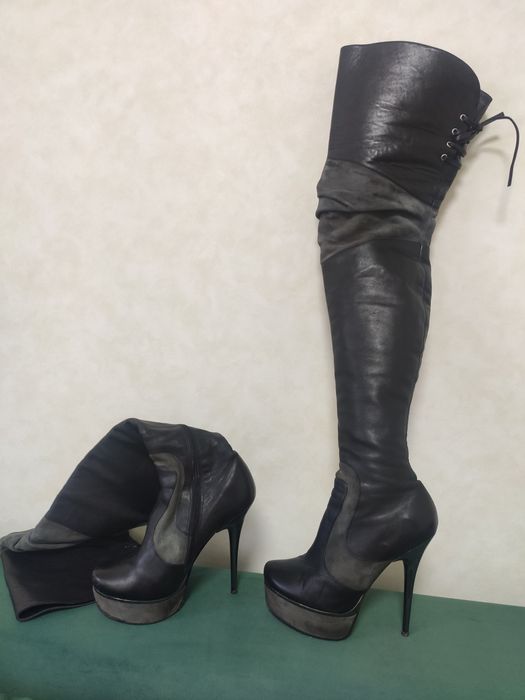 Ботфорты кожа, замша