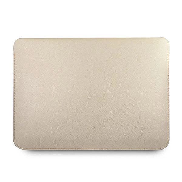 Pokrowiec Guess Saffiano Script na laptopa 13'' - złoty