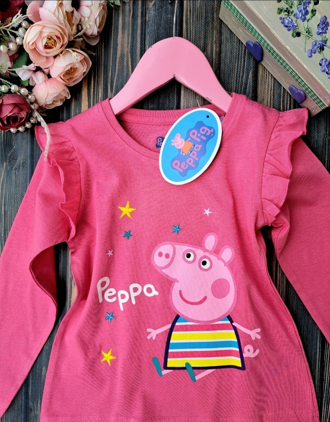 Bluzka dziewczęca długi rękaw T-shirt Świnka Peppa 104