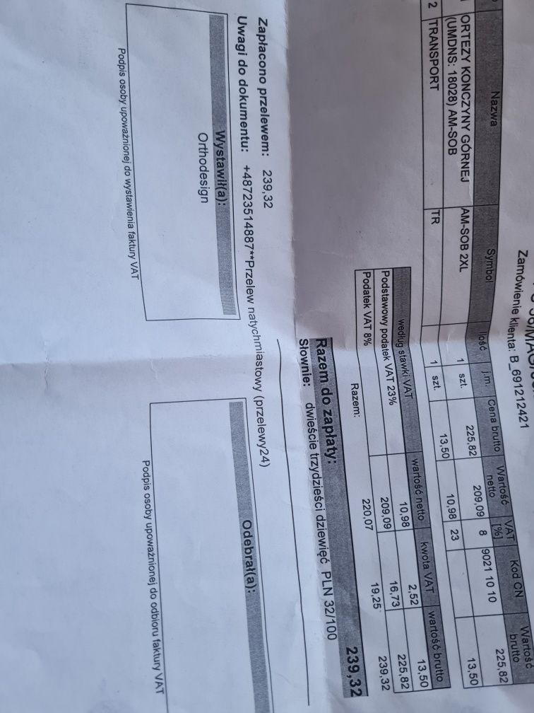 Orteza kończyny górnej