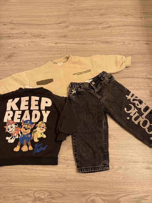 Джинси Zara і 2 світшота щенячій патруль Zara 86 см на 1,5 роки