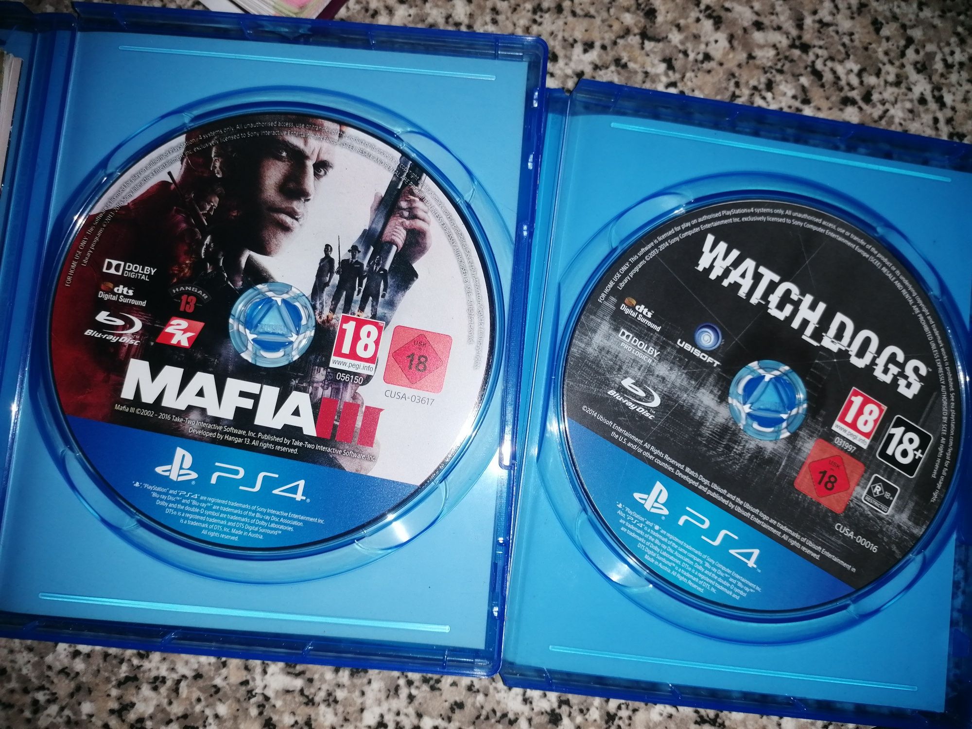 2 Jogos PS4 Máfia e Watch Dogs