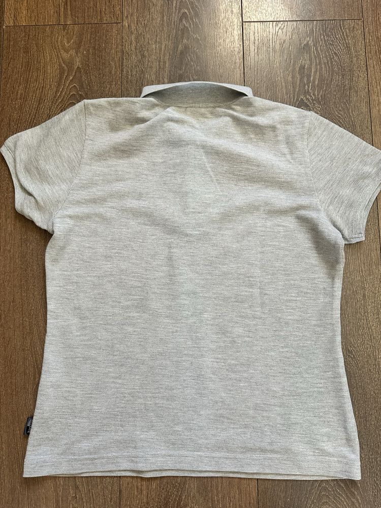 Adidas koszulka polo szara z nadrukiem z krótkim rękawem