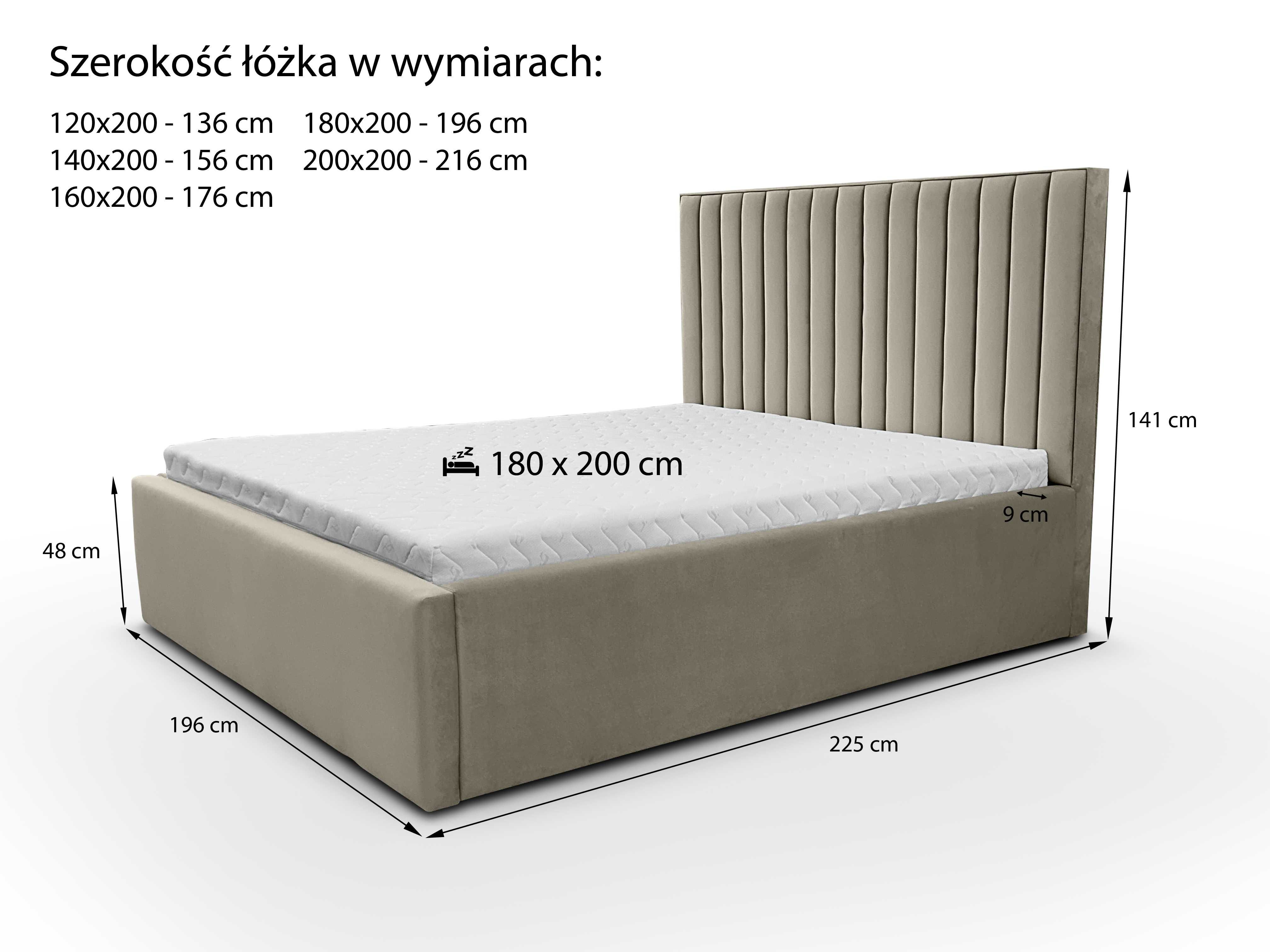 Łóżko sypialniane tapicerowane MAYA LUX ! WYSOKA JAKOSC ! PRODUCENT !