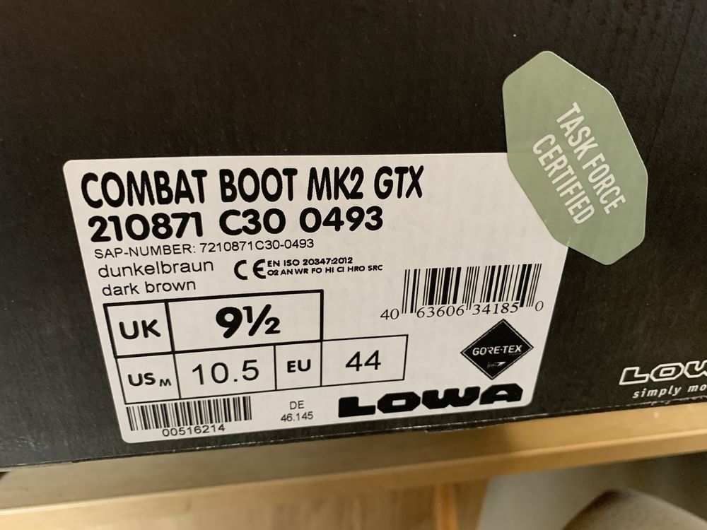 Lowa combat boot mk2 gtx nowe 44