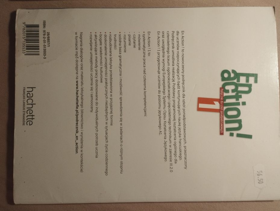 Podręcznik i zeszyt ćwiczeń En action 1 hachette