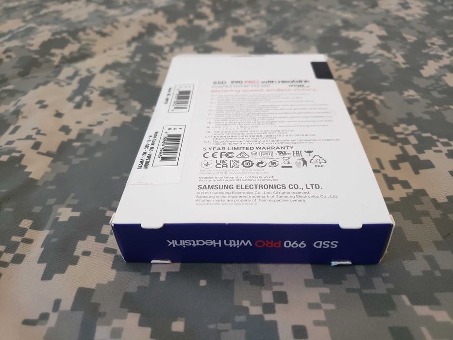 ОРИГИНАЛ!!! SSD Samsung 990 Pro with HEATSINK 2TB M.2 NVMe MZ-V9P2T0BW
