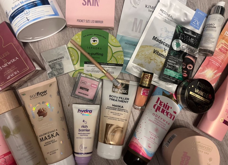 Zestaw kosmetykow mediheal eveline dove biovax makijaz cialo twarz