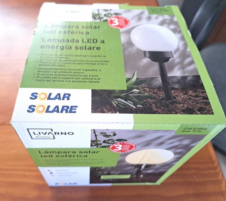 Globo solar, iluminação de jardim