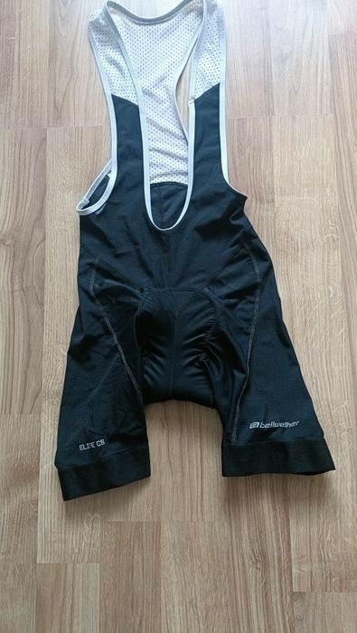 Spodenki rowerowe kolarskie na szelkach z wkładką czarne M 38