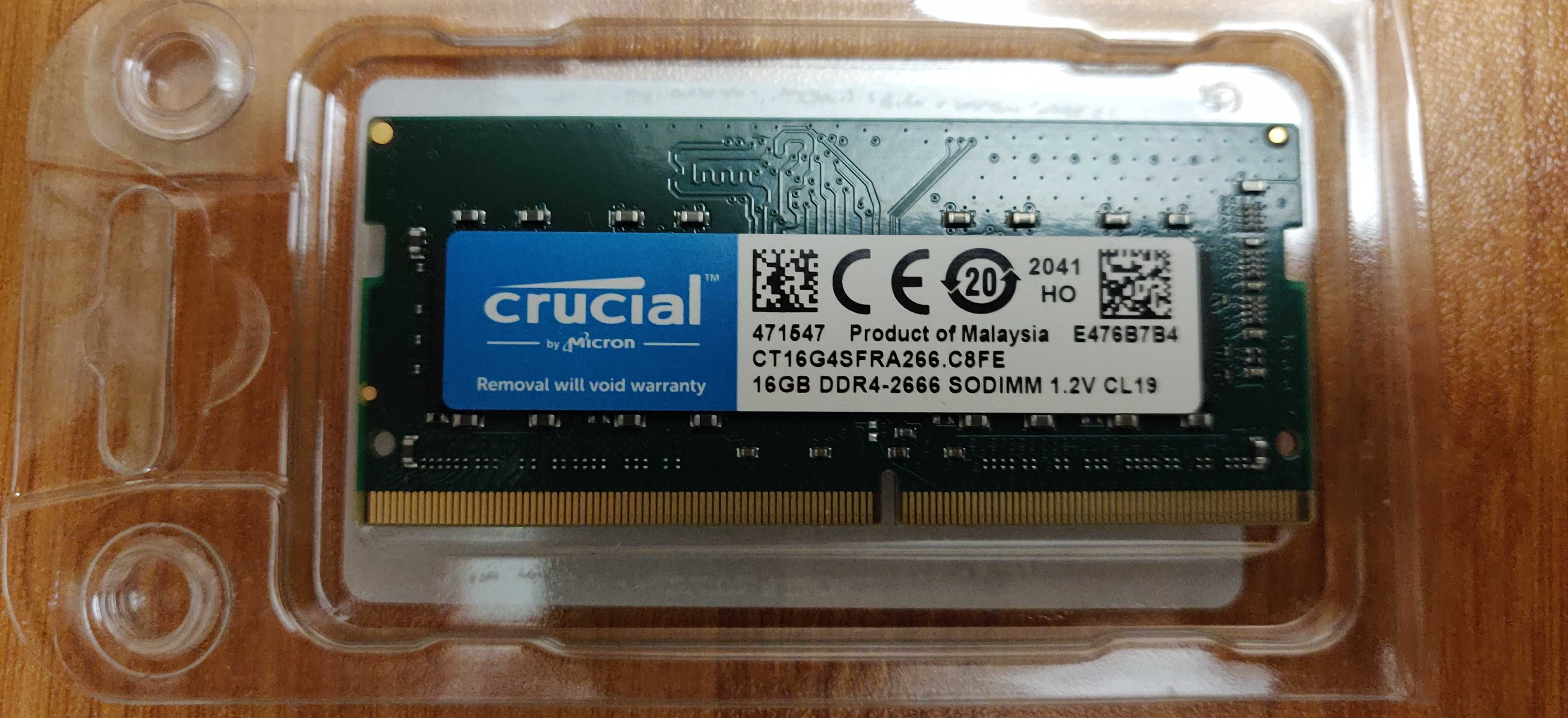Память для ноутбуков (новая) Crucial 16 GB SO-DIMM DDR4 (Malaysia)